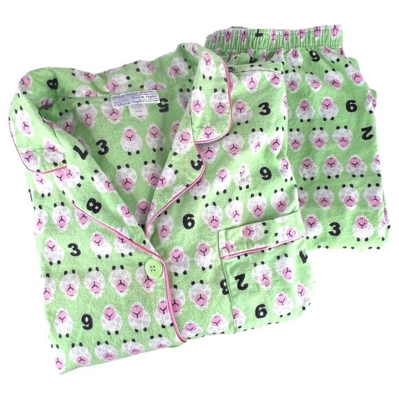 Sleep Tight Other - Sleep Tight 2 Piece Flannel Pajama Set Counting Sheep Print Green Size Large